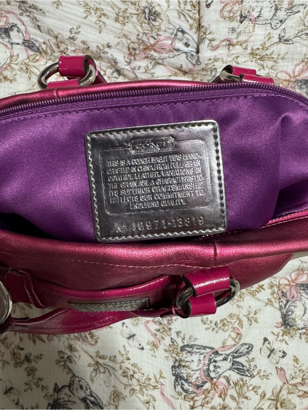 Coach Pink Metallic Leather Purse - Picture 3 of 3